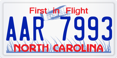 NC license plate AAR7993