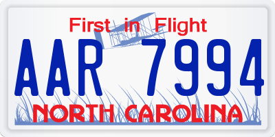 NC license plate AAR7994