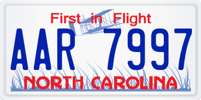 NC license plate AAR7997