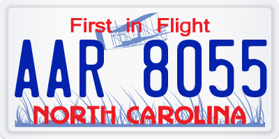 NC license plate AAR8055