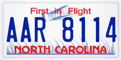 NC license plate AAR8114