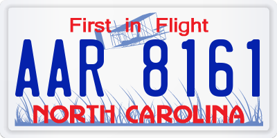 NC license plate AAR8161
