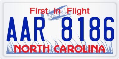NC license plate AAR8186