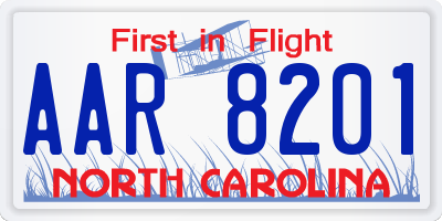 NC license plate AAR8201