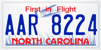NC license plate AAR8224