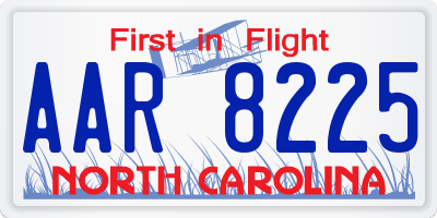 NC license plate AAR8225