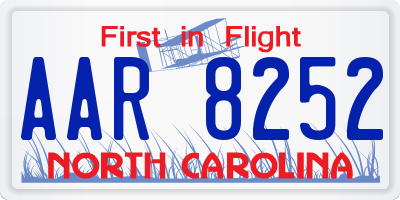 NC license plate AAR8252