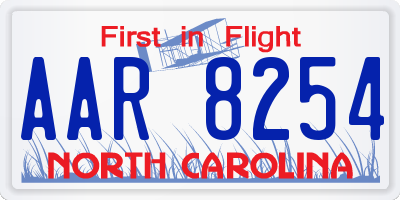 NC license plate AAR8254
