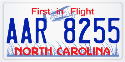 NC license plate AAR8255