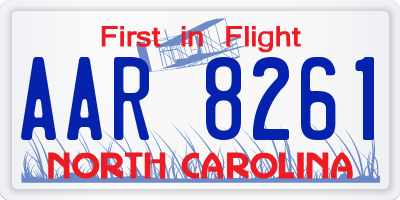 NC license plate AAR8261