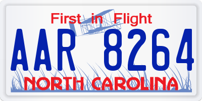 NC license plate AAR8264