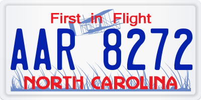 NC license plate AAR8272
