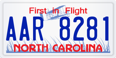 NC license plate AAR8281
