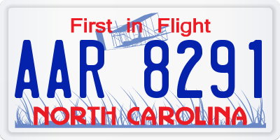 NC license plate AAR8291