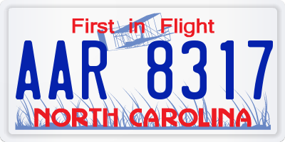 NC license plate AAR8317