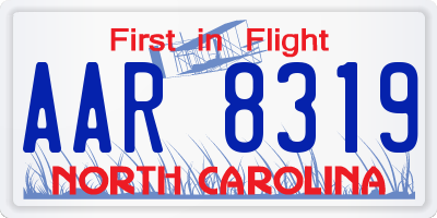 NC license plate AAR8319