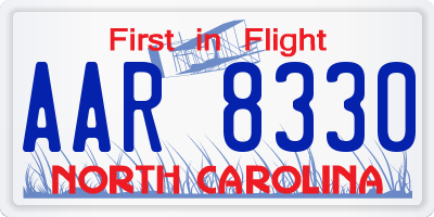 NC license plate AAR8330