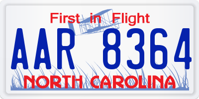 NC license plate AAR8364