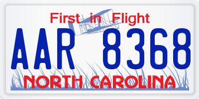 NC license plate AAR8368