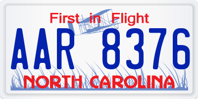 NC license plate AAR8376