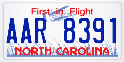 NC license plate AAR8391