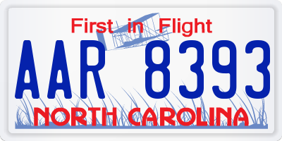 NC license plate AAR8393