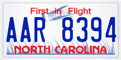 NC license plate AAR8394