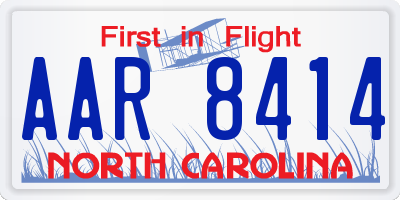 NC license plate AAR8414