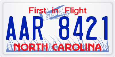 NC license plate AAR8421