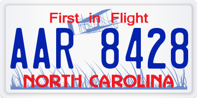 NC license plate AAR8428