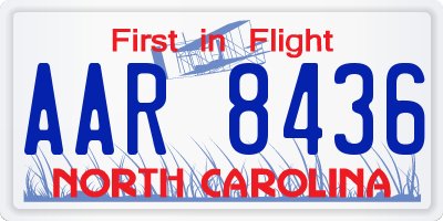 NC license plate AAR8436