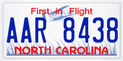 NC license plate AAR8438