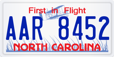 NC license plate AAR8452