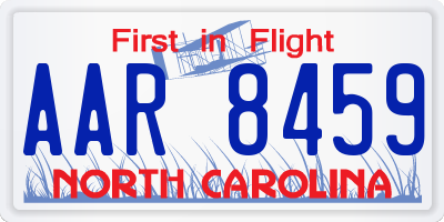 NC license plate AAR8459