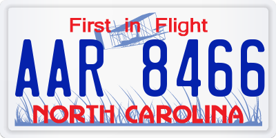 NC license plate AAR8466