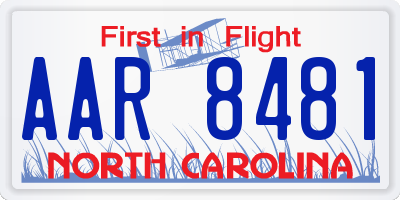NC license plate AAR8481