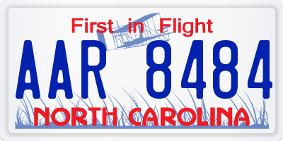 NC license plate AAR8484