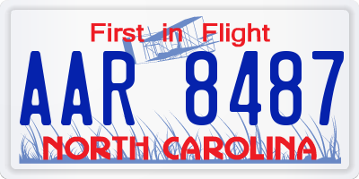 NC license plate AAR8487