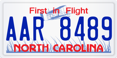 NC license plate AAR8489