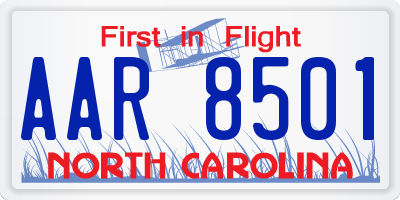 NC license plate AAR8501