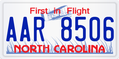 NC license plate AAR8506