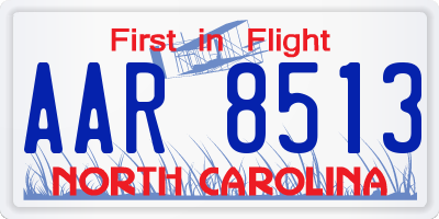 NC license plate AAR8513