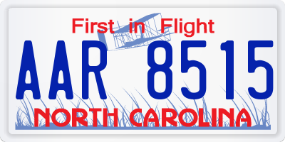 NC license plate AAR8515