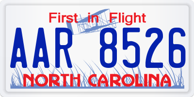 NC license plate AAR8526