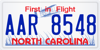 NC license plate AAR8548