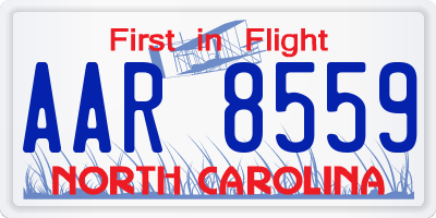 NC license plate AAR8559