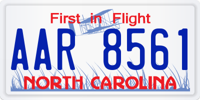 NC license plate AAR8561
