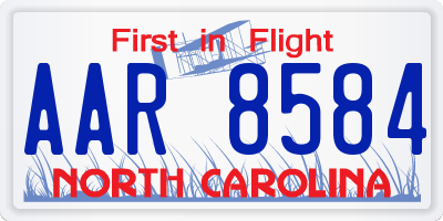 NC license plate AAR8584