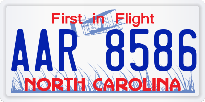 NC license plate AAR8586