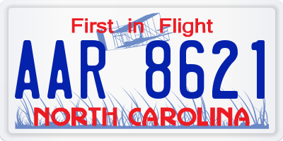 NC license plate AAR8621
